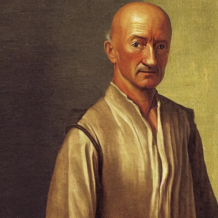 Image similar to john locke from tv show lost, early netherlandish painting