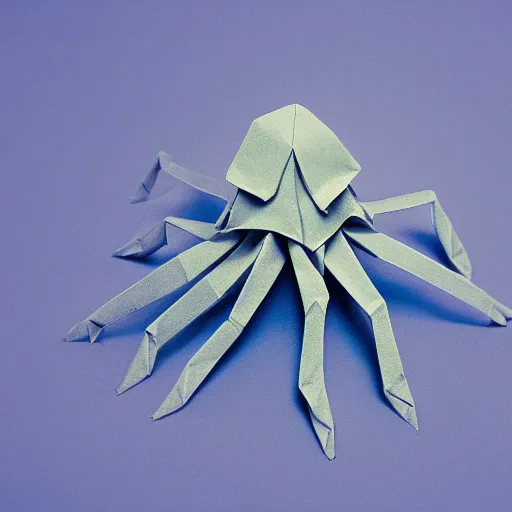 Image similar to an origami octopus, macro photography, ambient light