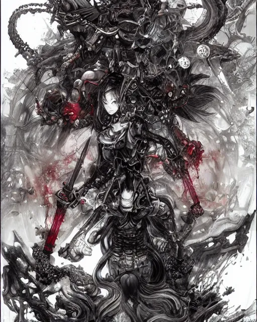 Image similar to death by Yoshitaka Amano 4k hyper detailed trending on artstation