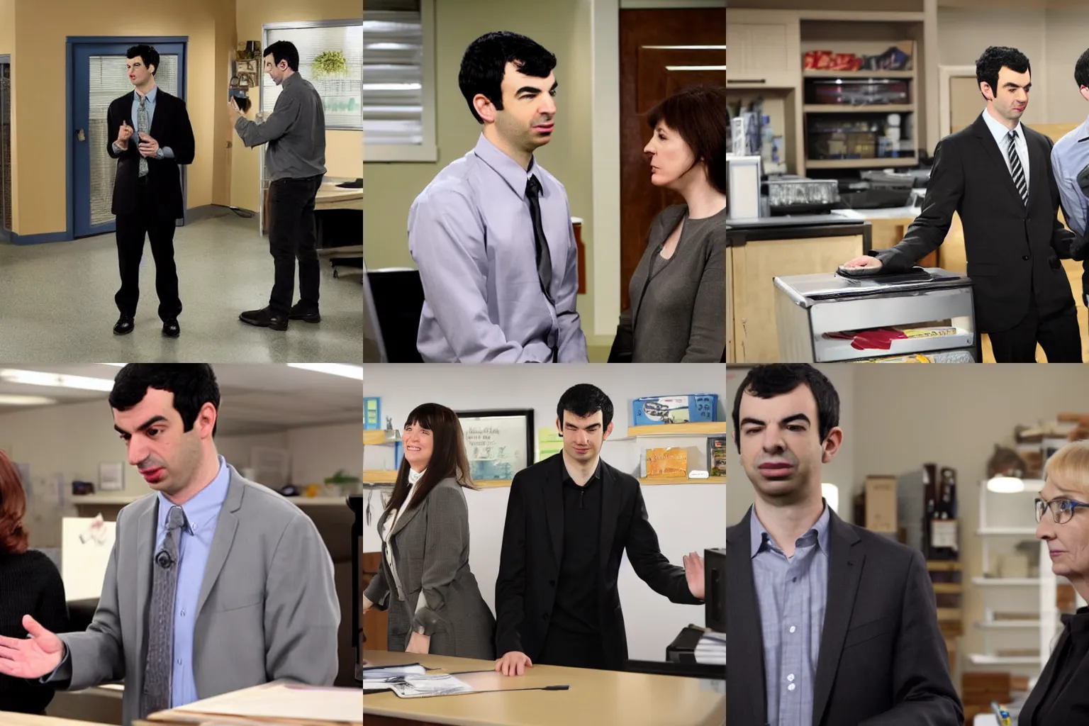 Prompt: Nathan Fielder in the show Nathan For You helping an evil witch with her business