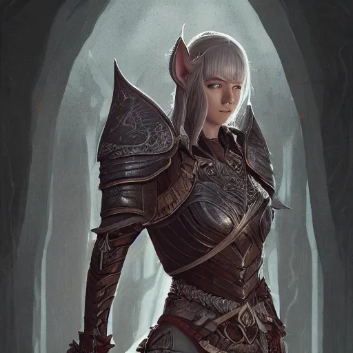 Prompt: full body portrait of an female elf wearing knight armor, an ultrafine hyperdetailed illustration by tooth wu and wlop and beeple and greg rutkowski, trending on artstation, highly detailed, 4 k, 8 k