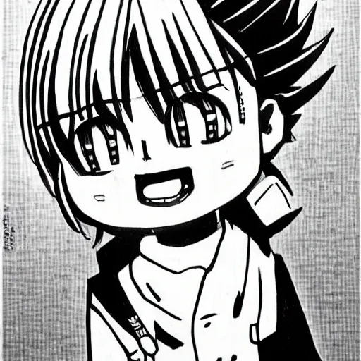 Prompt: simple caricature drawing of alpaca, black and white manga panel, expressive, art by Nobuyuki Fukumoto