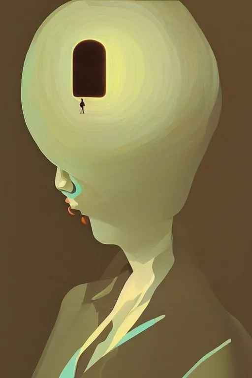 Image similar to woman wearing oculus and digital glitch head edward hopper and james gilleard, zdzislaw beksisnski, higly detailed