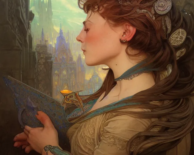 Image similar to photography of louis rhead, deep focus, d & d, fantasy, intricate, elegant, highly detailed, digital painting, artstation, concept art, matte, sharp focus, illustration, hearthstone, art by artgerm and greg rutkowski and alphonse mucha