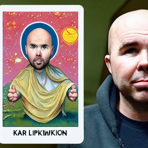 Image similar to Karl Pilkington tarot card