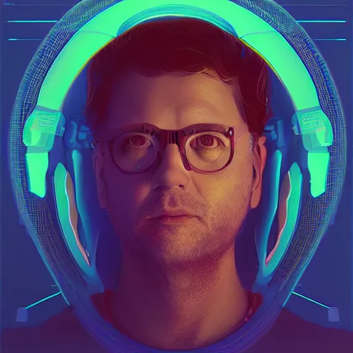 Image similar to beeple portrait made by beeple