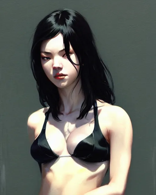 Prompt: cassandra cain with white bra portrait | | realistic shaded, pleasant face, bad looking, fine details, realistic shaded lighting poster by greg rutkowski, magali villeneuve, artgerm, jeremy lipkin and michael garmash and rob rey