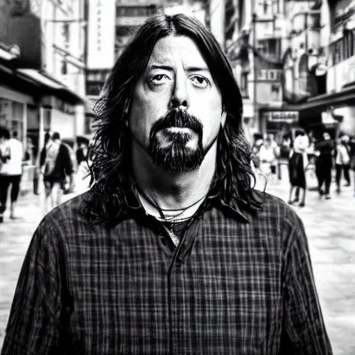 Prompt: dave grohl lost in shanghai, ultra realistic picture