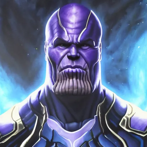 Prompt: Thanos painting high Quality painting 4k detail