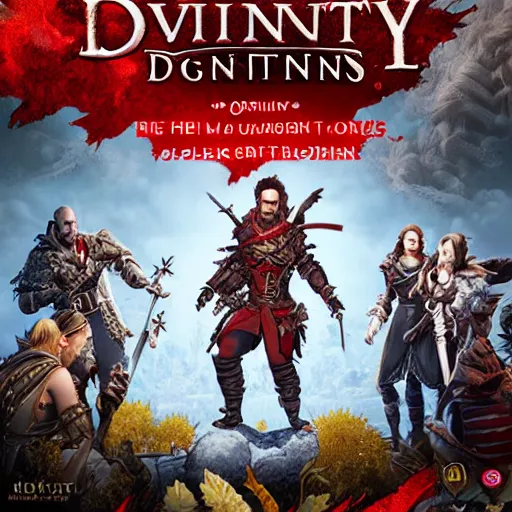 Image similar to divinity original sin 2 movie poster, high detail