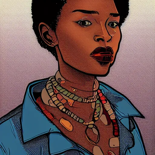 Image similar to portrait of an african woman by laurie greasley and james stokoe, 4 k, 8 k