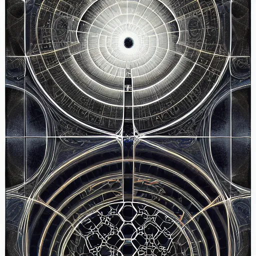 Image similar to full portrait and / or landscape painting for a wall. aether / ether / odin rays & fibonacci sequence on tartarian / roman architecture. fibonacci spacing high definition, axonometric drawings, liminal ( diffusion, spaces, and environments ). latent space environment chirality expression. think like a baby.