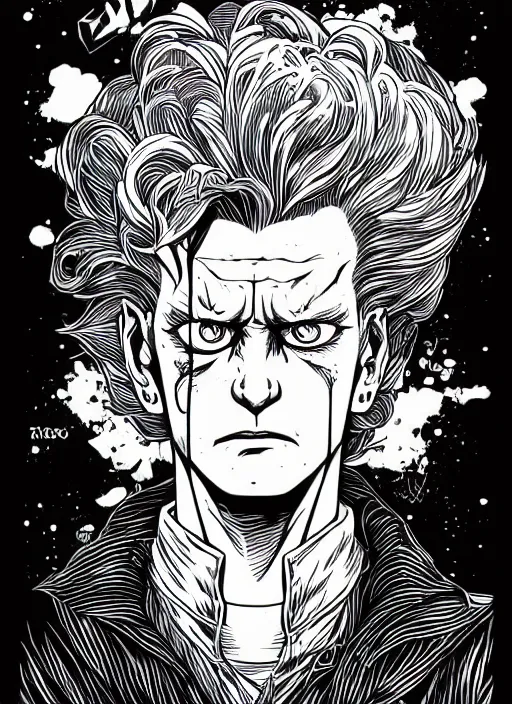 Image similar to delirium face portrait of hisoka by petros afshar, tom whalen, laurie greasley