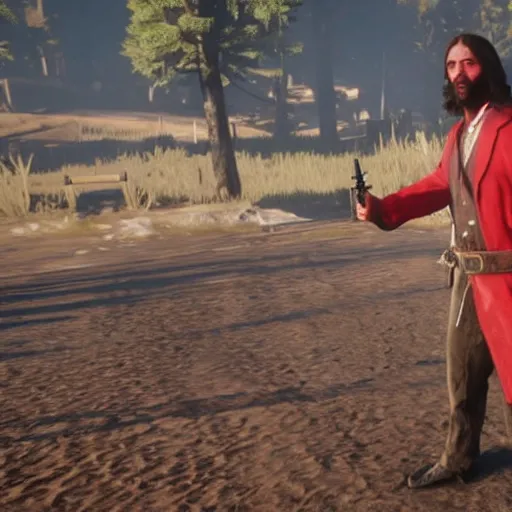 Prompt: jesus christ in red dead redemption 2