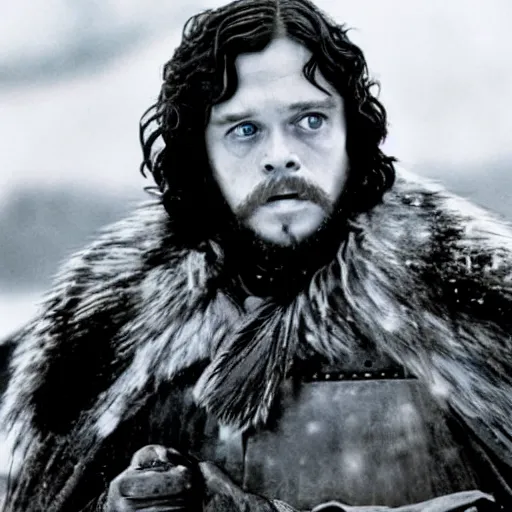 Prompt: movie still of mark hamill as john snow in game of thrones ( 1 9 7 9 )