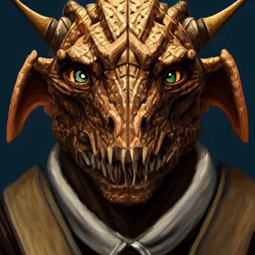 Prompt: portrait painting of a dragonborn doctor, sharp focus, award - winning, trending on artstation, masterpiece, highly detailed, intricate, cartoon, anime. art by merwild and ernesto irawan and rachel denton