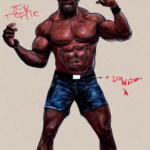 Prompt: terry crews made of of salsa, concept art, detailed