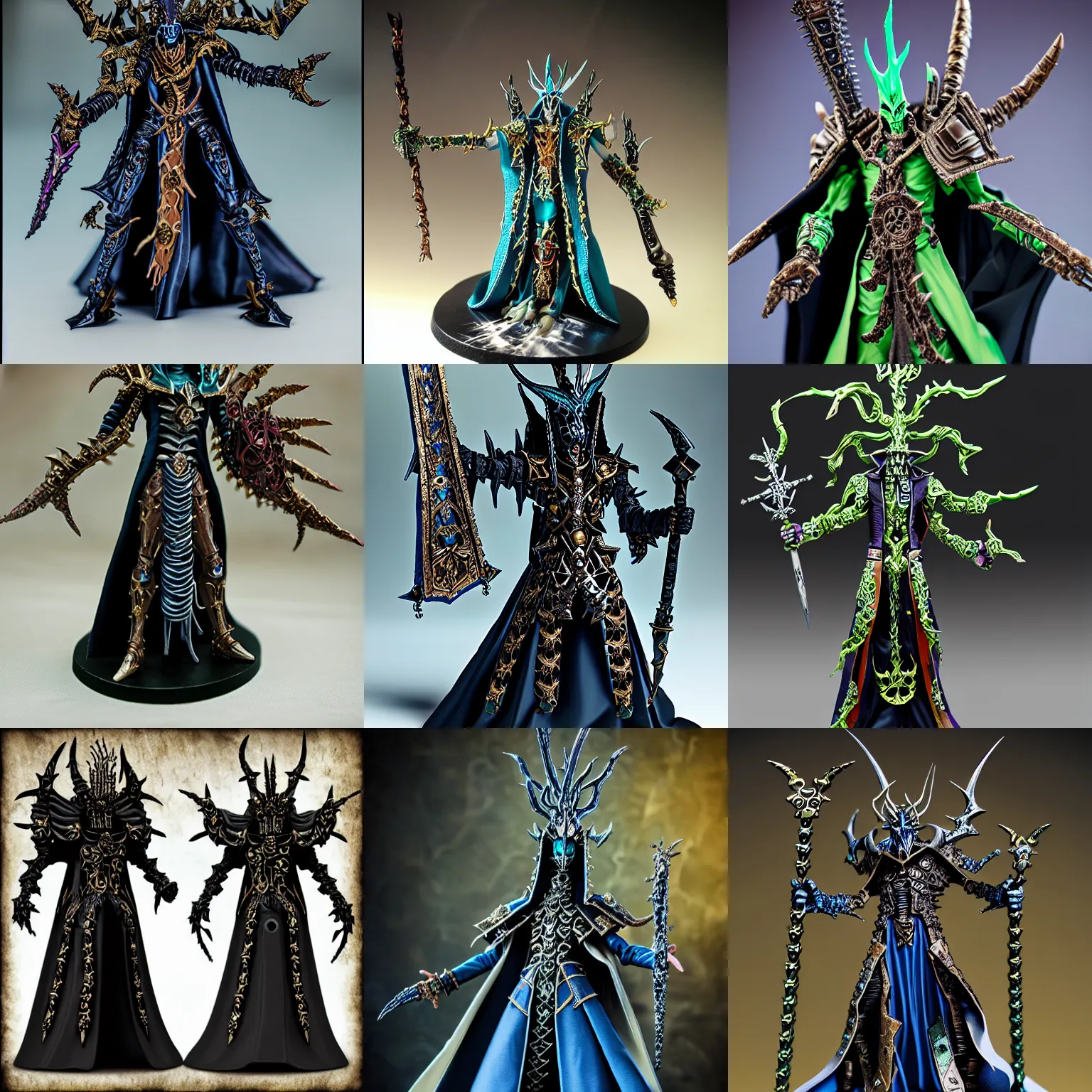 Prompt: nagash editorial, warhammer nagash haute couture, godlike lich by wachowski