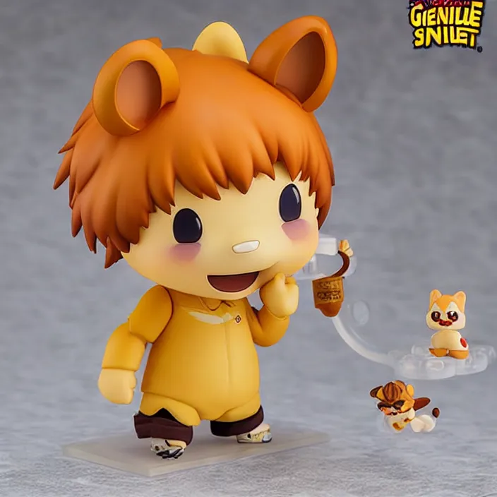 Prompt: Garfield, An anime Nendoroid of Garfield, figurine, detailed product photo