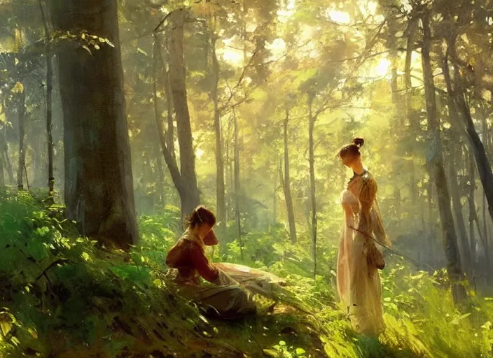 Image similar to oil painting leaf forest, art by anders zorn, wonderful masterpiece by greg rutkowski, beautiful cinematic light, american romanticism by greg manchess, creation by tyler edlin