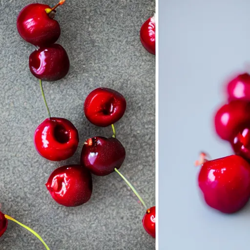 Prompt: radioactive cherries, 8 5 mm, f 1. 8