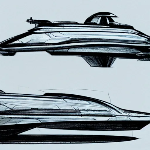 Prompt: sketches of high end spaceship