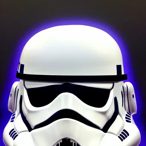 Image similar to a storm trooper helmet designed by lisa frank