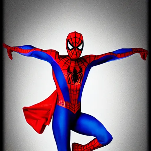 Image similar to Spiderman dancing like a ballerina