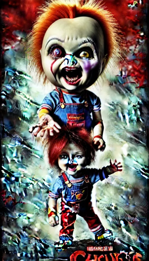 Image similar to exquisite imaginative imposing screaming chucky doll movie poster art humanoid anime movie art by : : james jean, imagine fx, weta studio james gurney