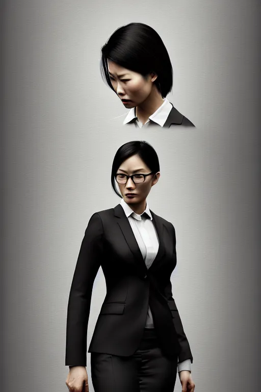 Prompt: epic professional digital art of a very attractive female asian lawyer wearing a woman's business suit,, painting, by leesha hannigan, iris van herpen, artstation, cgsociety, wlop, epic, much wow, much detail, gorgeous, detailed, cinematic, masterpiece