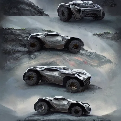 Image similar to redesign a off-road car, elegant, digital painting, concept art, smooth, sharp focus, art style from Wang Ke and Greg Rutkowski and Bruce Kaiser and Scott Robertson and Dmitry Mazurkevich and Doruk Erdem and Jon Sibal, small style cue from Blade Runner and Minority Report and iRobots