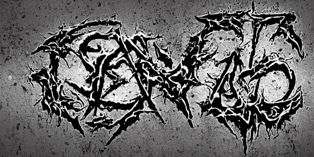 Prompt: 90s old school death metal band logo