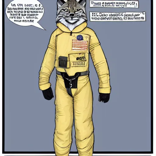 Image similar to anthro-lynx in flight suit