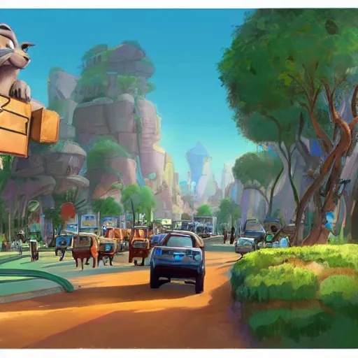 Image similar to zootopia concept art