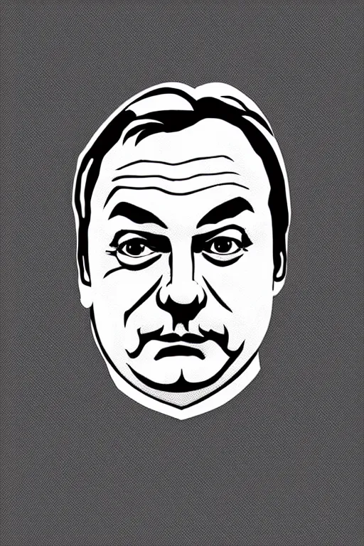 Image similar to minimalist viktor orban, illustration, vector art