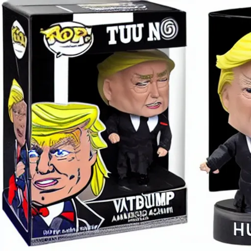 Prompt: action figure of Trump turning into Venom and shooting black web lines out of hair by Hasbro