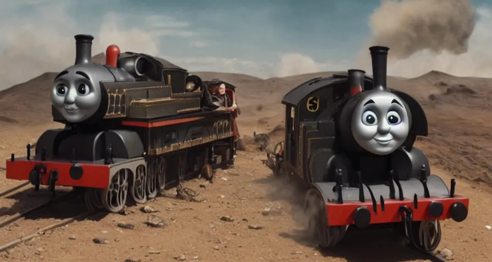 Image similar to Thomas the Tank Engine in MAD MAX: FURY ROAD