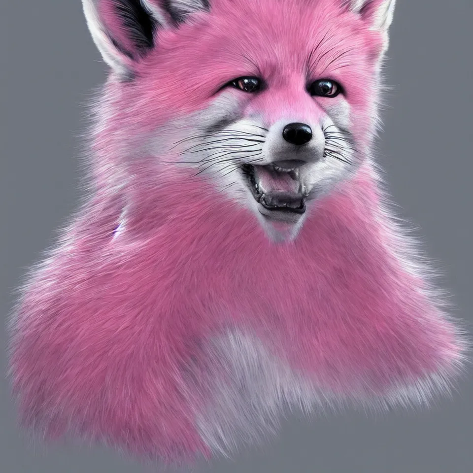 Image similar to pink fox, hyper realistic, 1 6 k, artstation,