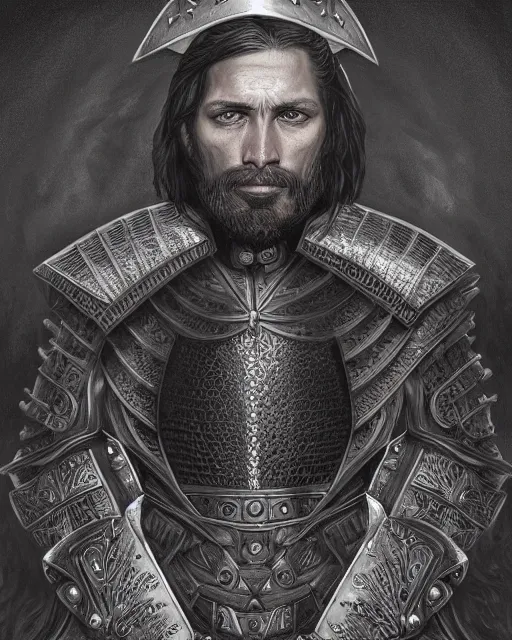 Prompt: ultrarealistic illustration of spanish conquistador, symmetrical, by daniel zrom and nicola saviori