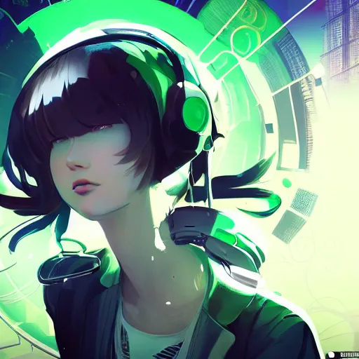 Prompt: Frequency indie album cover, luxury advertisement, white and green colors. highly detailed post-cyberpunk sci-fi close-up schoolgirl in asian city in style of cytus and deemo, mysterious vibes, by Ilya Kuvshinov, by Greg Tocchini, nier:automata, set in half-life 2, beautiful with eerie vibes, very inspirational, very stylish, with gradients, surrealistic, postapocalyptic vibes, depth of filed, mist, rich cinematic atmosphere, perfect digital art, mystical journey in strange world, beautiful dramatic dark moody tones and studio lighting, shadows, bastion game, arthouse