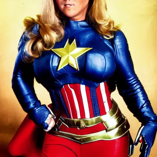 Image similar to Samantha Fox as Capitan Marvel