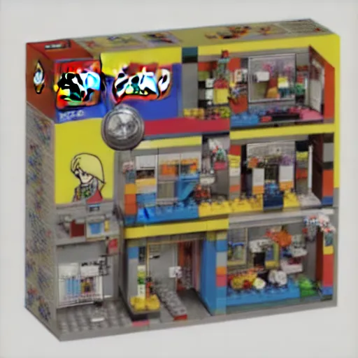 Image similar to andy warhol lego, activity play centre, plastic, toy, butcher billy style