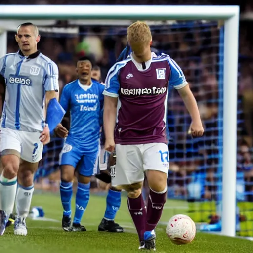 Prompt: Birmingham City Football club losing to Aston Villa, Football, Soccer.