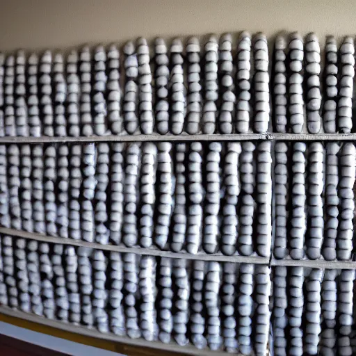 Prompt: wall of baseballs shaped like a tidal wave