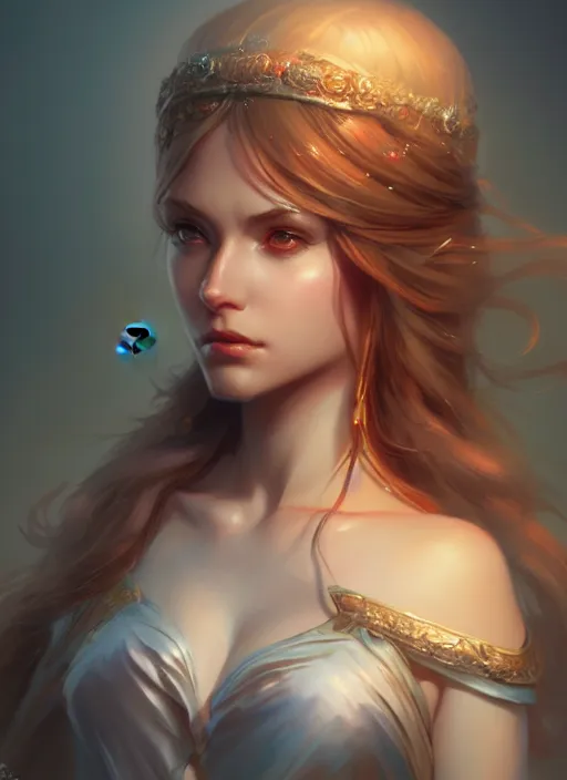 Image similar to goddess of beauty wide angle view, highly detailed, artgerm, cushart krenz, artstation, soft light, sharp focus, illustration, character design, concept art