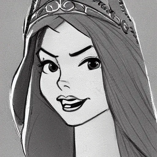 Image similar to milt kahl sketch of victoria justice as princess padme from star wars episode 3