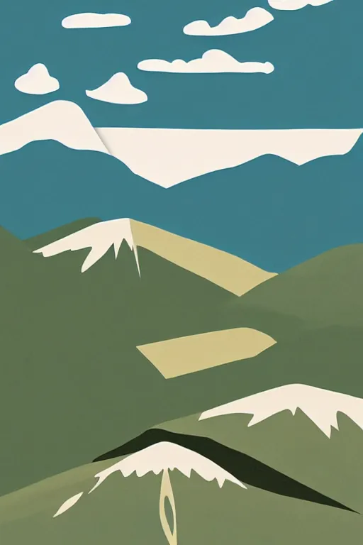 Image similar to alps, illustration, in the style of katinka reinke