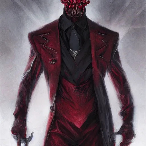 Prompt: portrait of balen shah upper body in bloody business suit, blood red eyes, vampire fangs, fantasy, intricate, elegant, highly detailed, digital painting, artstation, concept art, matte, sharp focus, illustration, art by aenaluck and roberto ferri and greg rutkowski, epic fantasy, digital painting