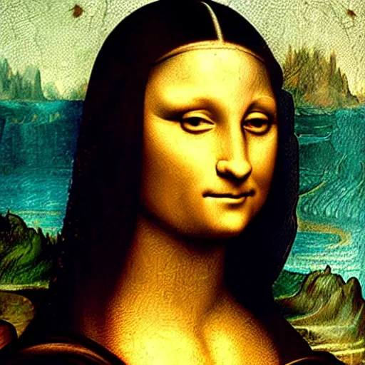 Image similar to high quality oil painting by leonardo da vinci, a black raven as the mona lisa