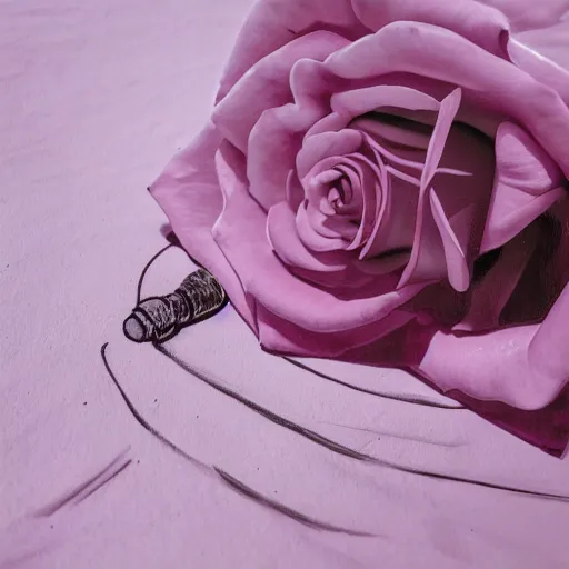 Prompt: perfume bottle buried in artistic, luscious dark pink roses, soft femme, romantic simple path traced, environment, up close shot